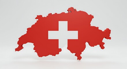Switzerland A 3D Map Illustration of the Swiss Confederation