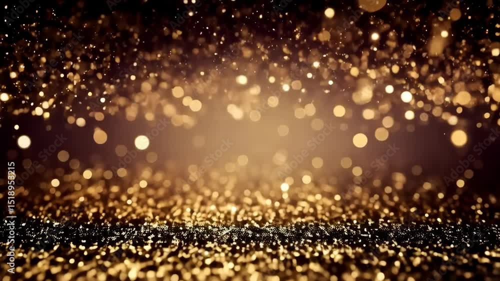 Poster golden glitter particles sparkling and shimmering against a dark background create an elegant backdr