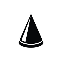 Fototapeta premium Black and White Cone Simple Illustration, Abstract Shape, Geometric Design Element