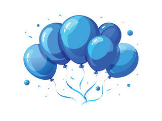Blue balloons bunch celebration party isolated on white background
