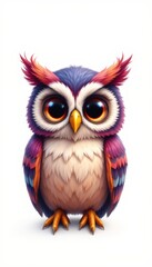 Fototapeta premium Cute Cartoon Owl Illustration