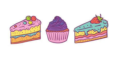 Delicious Dessert Cake Set