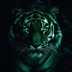  A tiger’s eyes gleam with wild legacy.