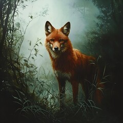 A dhole listens to the forest’s quiet breath.

