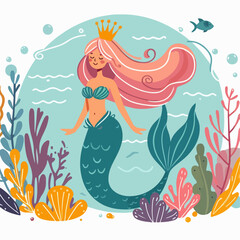 mermaid with a fish