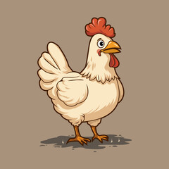 chicken standing on plain background