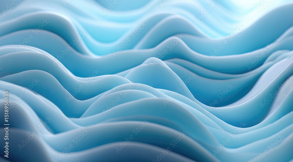 Aufkleber abstract image of undulating, light-blue waves creating a textured, flowing pattern. the gentle curv