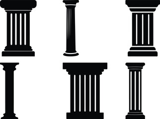 Obraz premium A study of Ancient Greek and Roman Columns in contrasting styles and sizes
