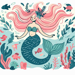 mermaid vector illustration 