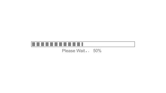 Loading Screen wit Progress Bar Animation, Loading Bar Animation in Continuous Loop for Website Load Screens