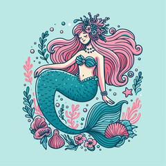 mermaid vector illustration 