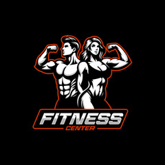 illustration logo for fitness center