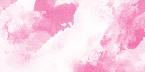 Abstract grainy fantasy smooth light pink watercolor paper texture with clouds, Grunge pink background, Stain artistic hand painted texture of pink, pastel hand painted watercolor of pink texture.