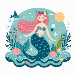 mermaid vector illustration 