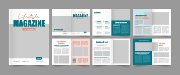  Lifestyle Magazine Template Magazine Layout Clean  Magazine Template 