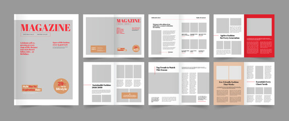 Clean Lifestyle Magazine also Magazine Template Fashion Magazine Layout