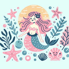 mermaid vector illustration 