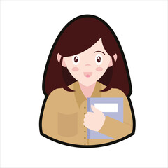 Colored Teacher Cartoon Illustration