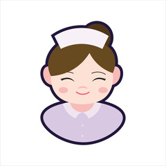 Colored Nurse Cartoon Illustration