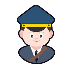 Colored Postman Cartoon Illustration