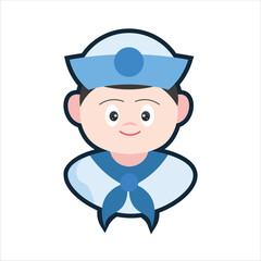 Colored Sailor Cartoon Illustration