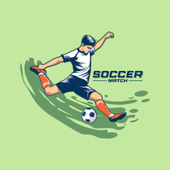 logo of a person kicking a soccer ball
