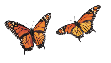 Butterfly fluttering wings on transparent PNG