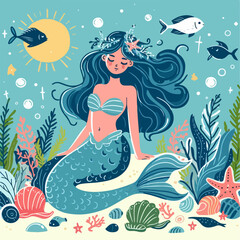 mermaid in the sea