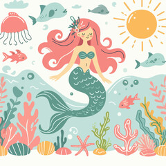 mermaid vector illustration 