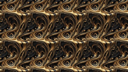 Liquid gold and black marble swirl, elegant and fluid.