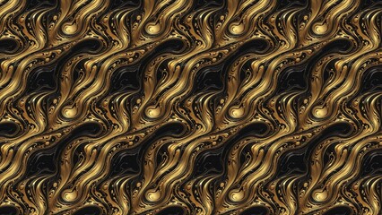 Liquid gold and black marble swirl, elegant and fluid.