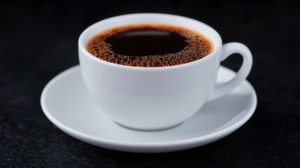 Fototapeta premium Aromatic Black Coffee in White Cup Closeup Studio Shot