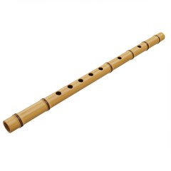 Fototapeta premium Bamboo flute isolated on white background for music education and cultural projects