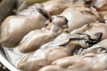 Japanese cuisine - Sake Hot Pot with Assorted Mushrooms and Oysters
