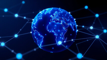 Global Network Connection A Futuristic Digital World Map