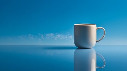 Obraz premium Minimalist photo of a solitary mug standing by itself, ideal for product design or calm domestic scenes.