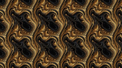 Liquid gold and black marble swirl, elegant and fluid.