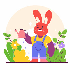easter bunny with eggs