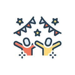 Color illustration icon for celebration