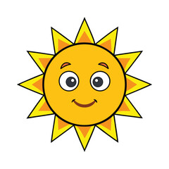 Happy cartoon sun character illustration