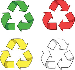 Obraz premium Set of Classic Recycle Icons for Environmental Use