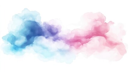 Abstract Watercolor Background Pastel Cloudscape