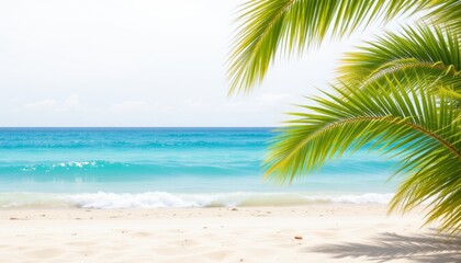 Obraz premium Tropical Beach Paradise with Palm Trees