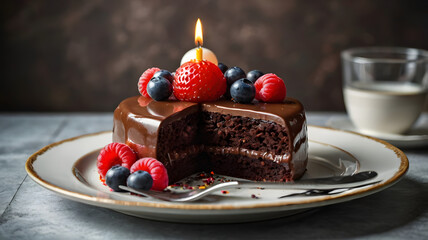 Chocolate Cake With Candle