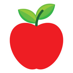 Red apple isolated on white background - High quality vector for food and health designs