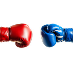 A sleek pair of red leather boxing gloves placed