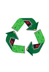 Obraz premium Recycle symbol with Technology theme