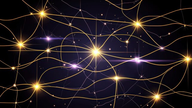 Vibrant abstract visualization depicting the intricate web of interconnected data and the analytical power of algorithms as they navigate and process complex information systems
