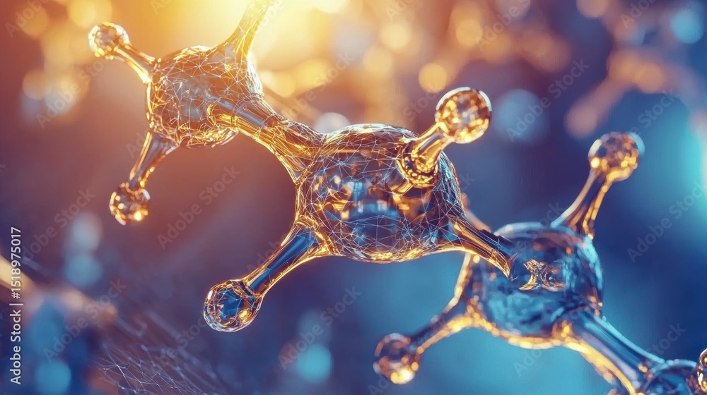 Poster intricate and vibrant visualization of a complex molecular structure showcasing the interconnected n