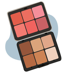 compact eye shadow three pastel colors, eye makeup.